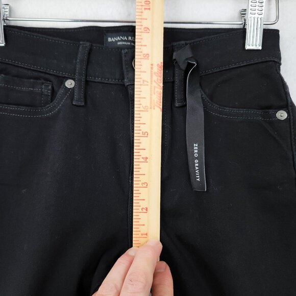 Banana Republic Jeans Womens 24 Petite Black Mid Rise Skinny Zero Gravity NEW - Picture 4 of 12